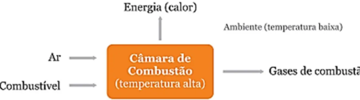 Figura 2 - Energia química nas reações de combustão  Fonte: Viana et al., 2012 