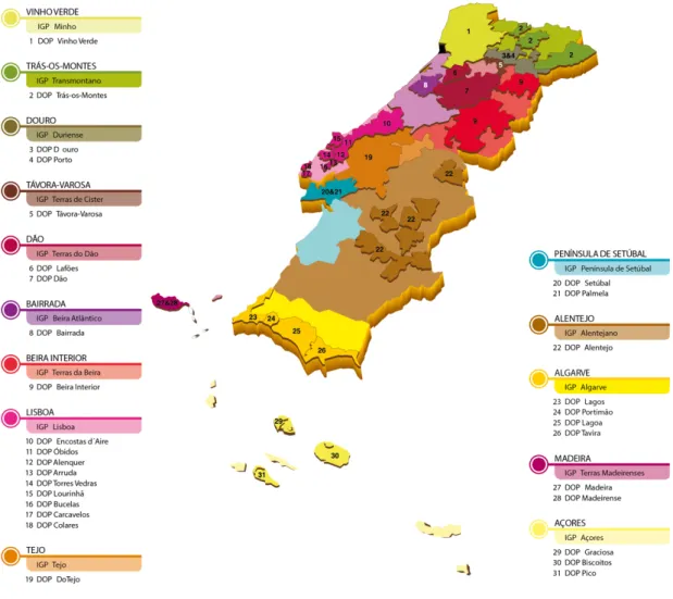 Figure 1 – Portuguese wine regions, IGP and DOP 