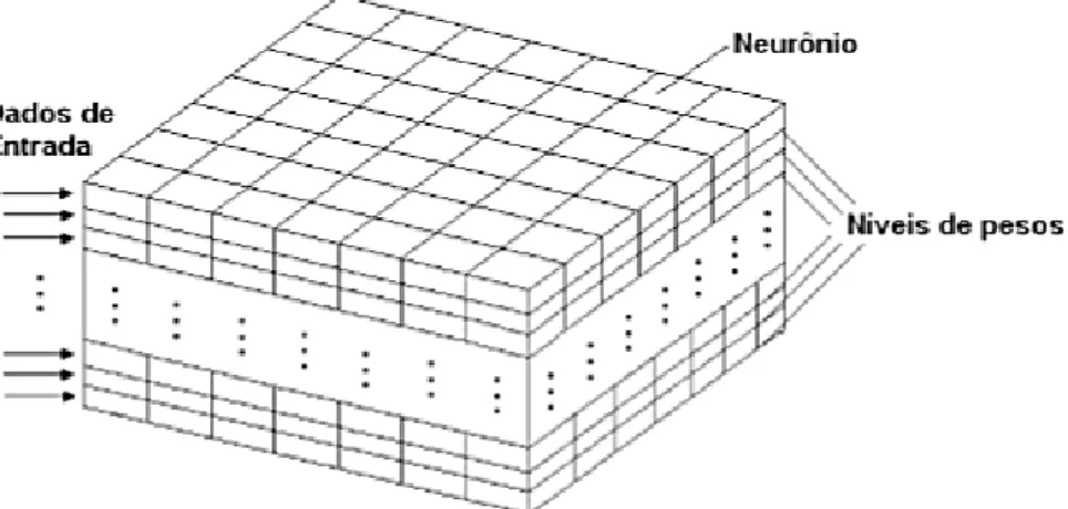 Figura 2- Arquitetura típica da rede neural de Kohonen 