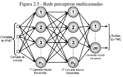 Figura 2.5 - Rede perceptron multicamadas