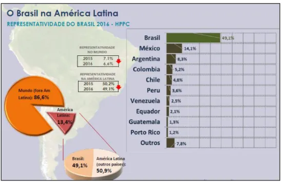 FIGURA 3 - Representatividade do Brasil na América Latina em produção de HPPC 