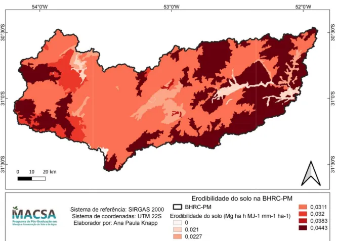 Figura 39 - Erodibilidade dos solos da BHRC
