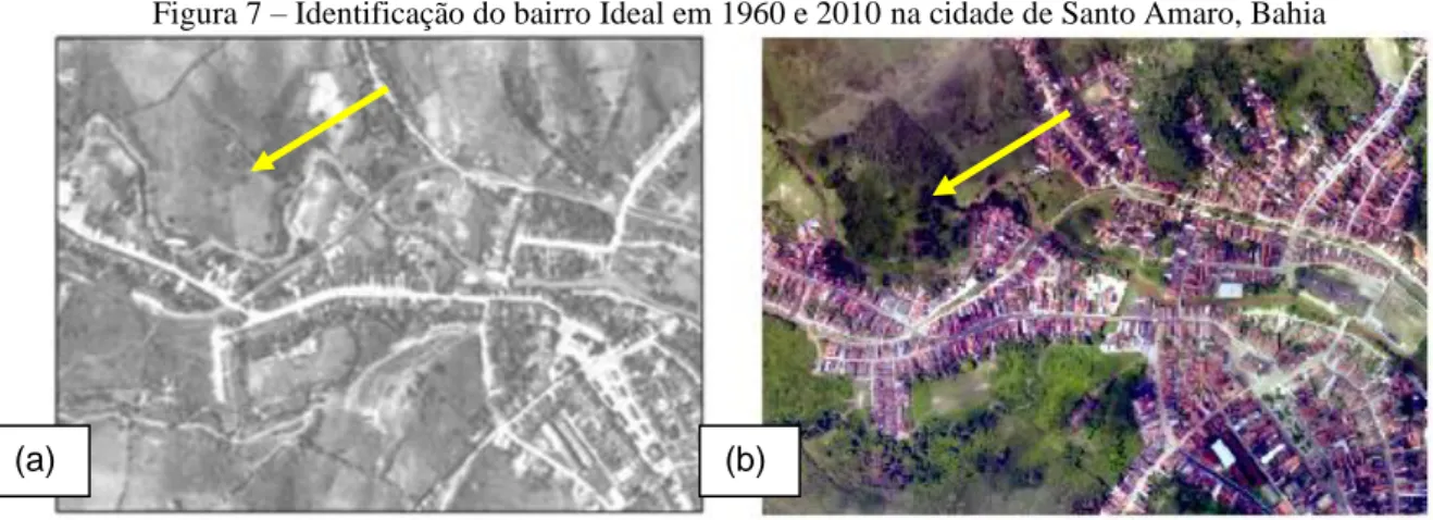 Figura 7 – Identificação do bairro Ideal em 1960 e 2010 na cidade de Santo Amaro, Bahia 