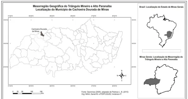 Figura 1: Localização do município de Cachoeira Dourada de Minas. 