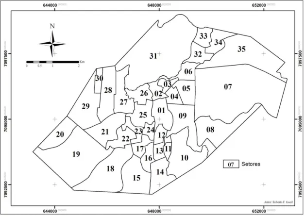 Figura 2 – Setores censitários da área urbana de Rio Negrinho – SC. 
