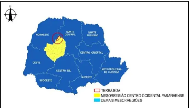 Figura 1 - Localização do município de Terra Boa na mesorregião Centro-ocidental  Fonte: IBGE