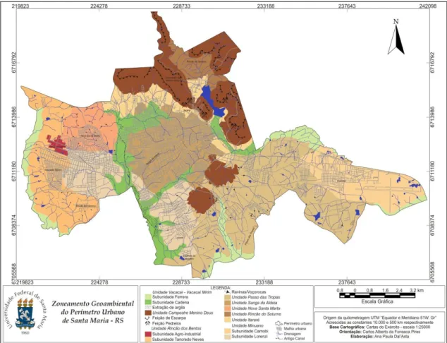Figura 6 – Mapa de uso e ocupação e cobertura vegetal do Perímetro Urbano de Santa Maria.