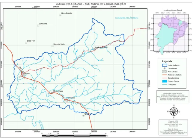 Figura 7. Mapa de localização da bacia do Açaizal-MA. 