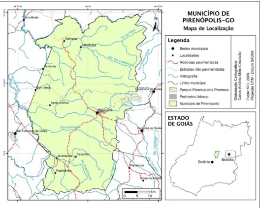 Figura 01: Mapa de Localização do município de Pirenópolis (GO). 