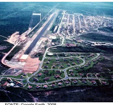 FIGURA 1: Vista aérea Estreito e das obras do aeroporto 