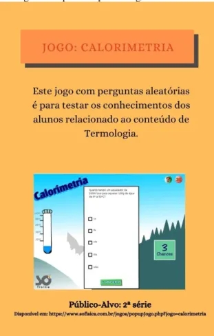 Figura 4. Apresentação do Jogo Calorimetria 