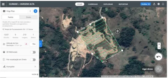 Figura 29 - Plano de voo feito no software DroneDeploy 