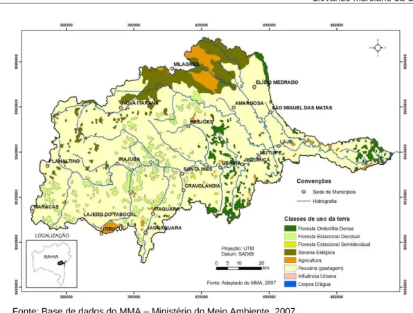 Figura 8 – Classes de uso da terra na bacia hidrográfica do rio Jiquiriçá - BA  . 