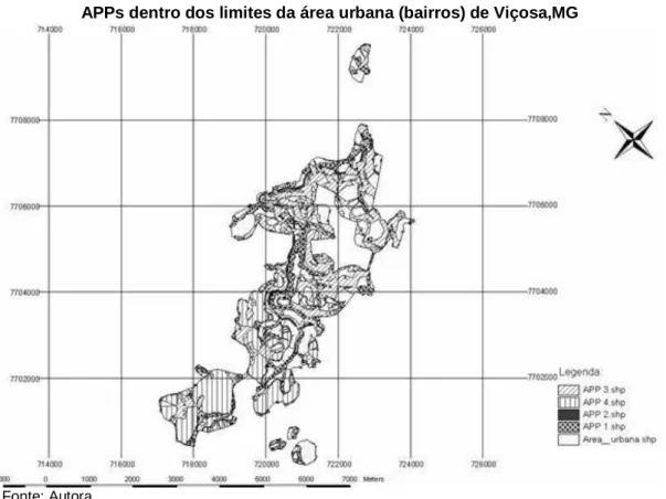 Figura 8 - Distribuição espacial da APPs no município de Viçosa 