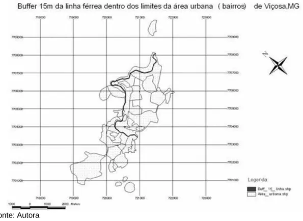 Figura 5 - Distribuição espacial da APP 2 no município de Viçosa. 