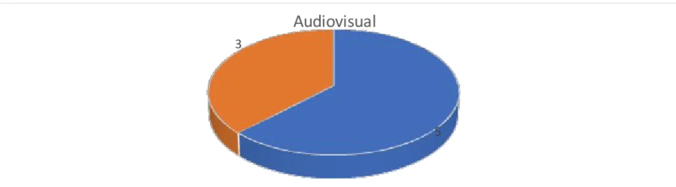 Gráfico 9. Subcategoria Audiovisual. Fonte: Elaboração dos autores.