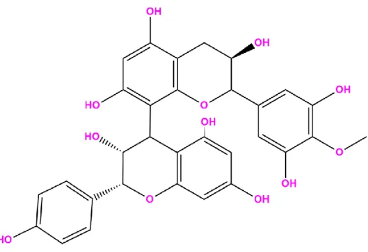 Figura 2: Estrutura química da proantocianidina. Adaptado de: National Center for  Biotechnology Information.
