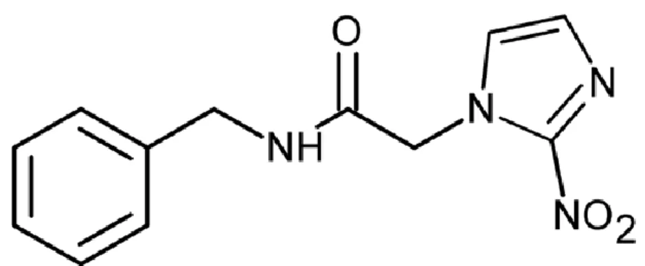 Figura 2: Estrutura molecular do fármaco benznidazol 