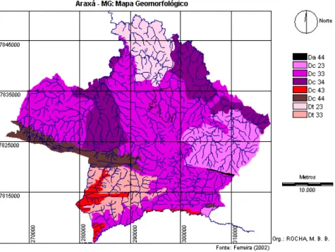 Figura 5 - Mapa Geomorfológico do município de Araxá - MG  