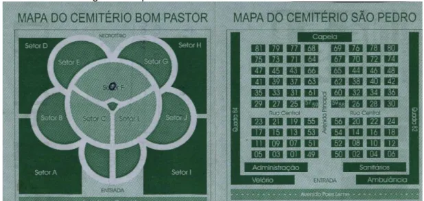 Figura 2: Mapa dos Cemitérios Bom Pastor e São Pedro 