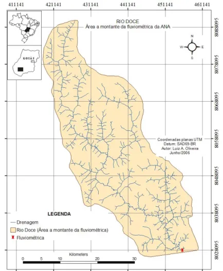 Figura 2 - Área drenada pelo Rio Doce à montante da estação fluviométrica 60381000  (Agência Nacional de Águas)