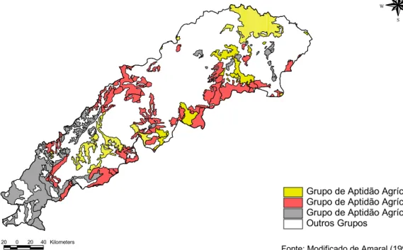Figura 5 - Aptidão Agrícola, referente aos Grupos 4, 5 e 6, na Mesorregião Jequitinhonha (MG) 