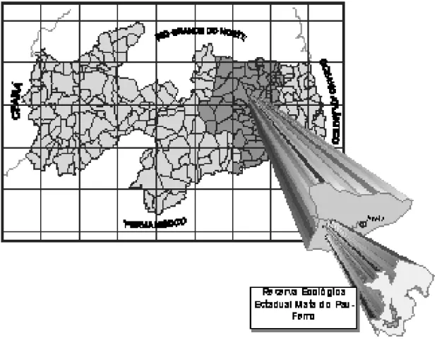 Figura 1 - Área de Localização da REEM Pau Ferro Aareia/PB. 
