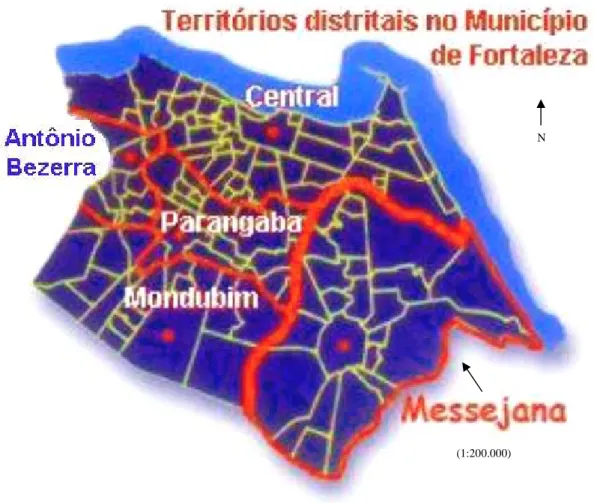 Figura 2 - Destaque do Distrito de Messejana no Município de Fortaleza 