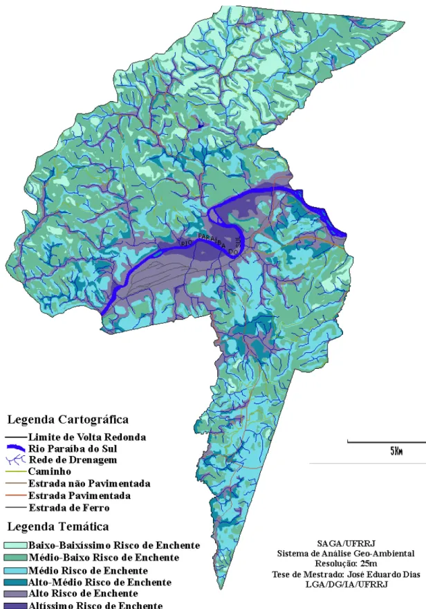 Figura 1 - Cartograma Digital Classificatório de Riscos de Enchentes 