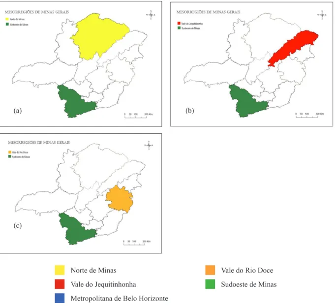 Figura 5: Mapas dialetais por mesoregiões separados pelas lexias encontradas: (a) Acá,  Adonde, Banda, Barrer,  Boiadero, Brabo, Caboquinho, Canjerana, Carabina, Carapina, Carrera, Causo, Cobre, Conto, Corgo, Cumo, Da  moda, Danar, Dispois, Drumir, Do arco