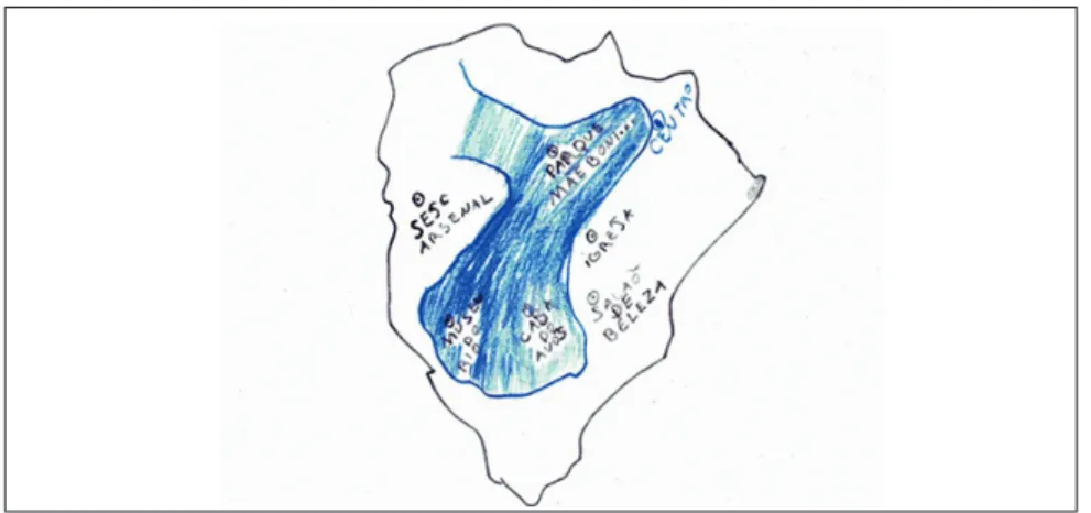 Figura 1 – O mapa de Cuiabá desenhado por Lívia