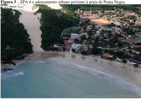 Figura 3 – ZPA 6 e adensamento urbano próximo à praia de Ponta Negra. 