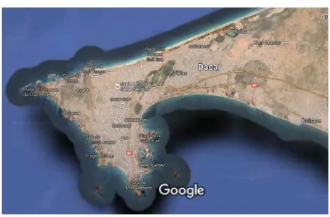 Figura 2: Região de Dakar vista de satélite 