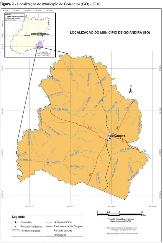 Figura 2 - Localização do município de Goiandira (GO) - 2010.