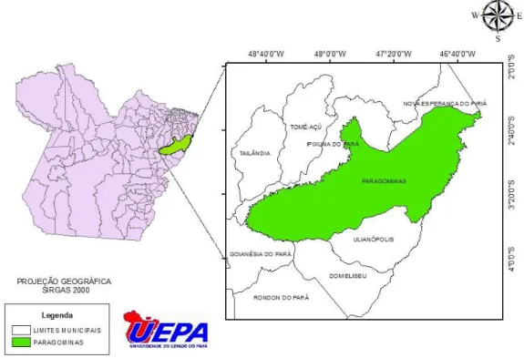 Figura 1 – Cartografia da localização geográfica do município de Paragominas - PA. 