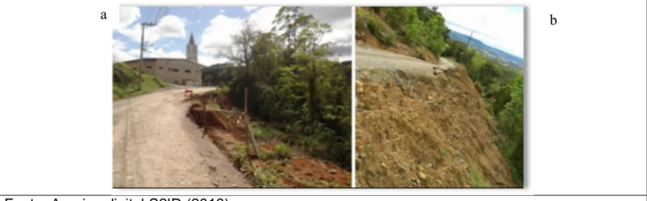 Figura 5- Deslizamento de terra no dia 23 de setembro de 2013 no município  de  Ituporanga  (a)
