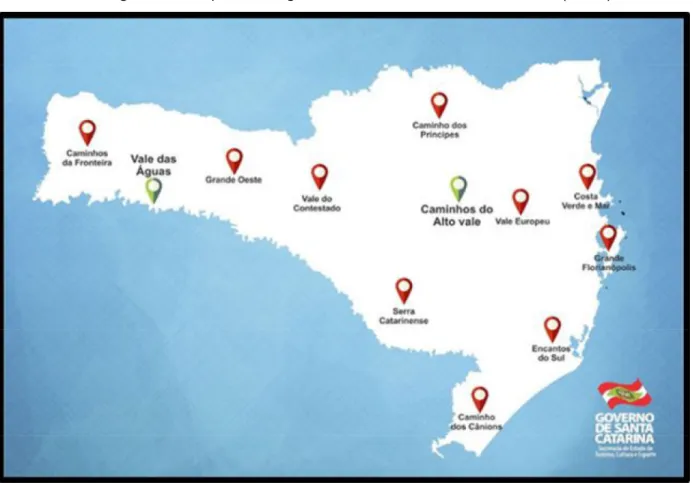 Figura 1 - Mapa das regiões turísticas de Santa Catarina (2017) 