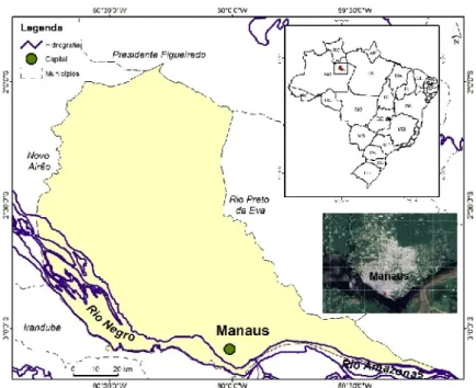 Figura 1. Localização do município de Manaus, estado do Amazonas.