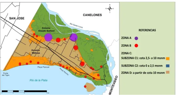 Figura  4:  Zonificación  arqueológica  relativa  al  Plan  de  Ordenamiento  Territorial  de  Ciudad del Plata
