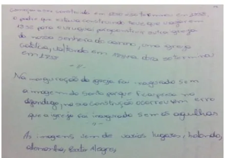 Figura 8 - 2ª escrita sobre a igreja, após as discussões em aula.  