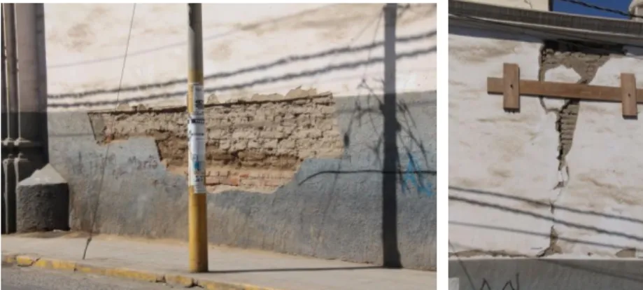 Figure 11:Horizontal and vertical cracking seen in the northern lateral wall 