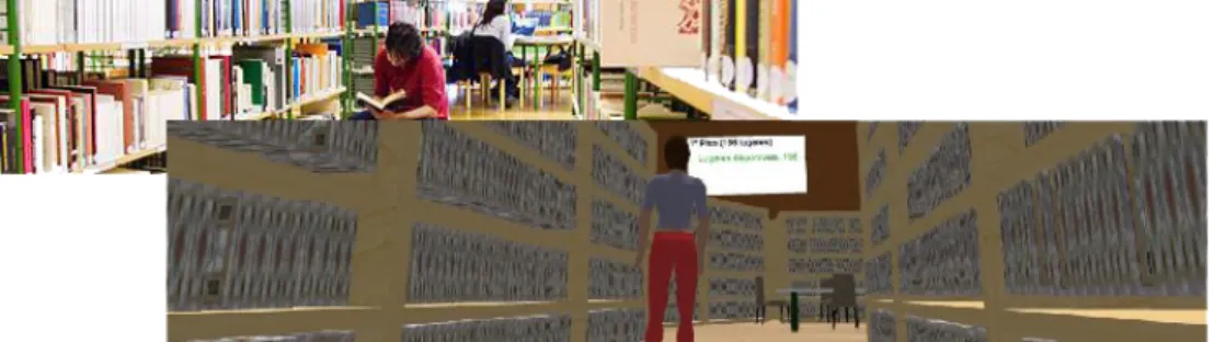 Figura 4.3: Compara¸c˜ ao f´ısica/virtual da biblioteca