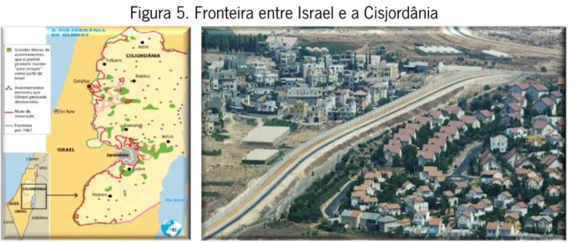 Figura 5. Fronteira entre Israel e a Cisjordânia 