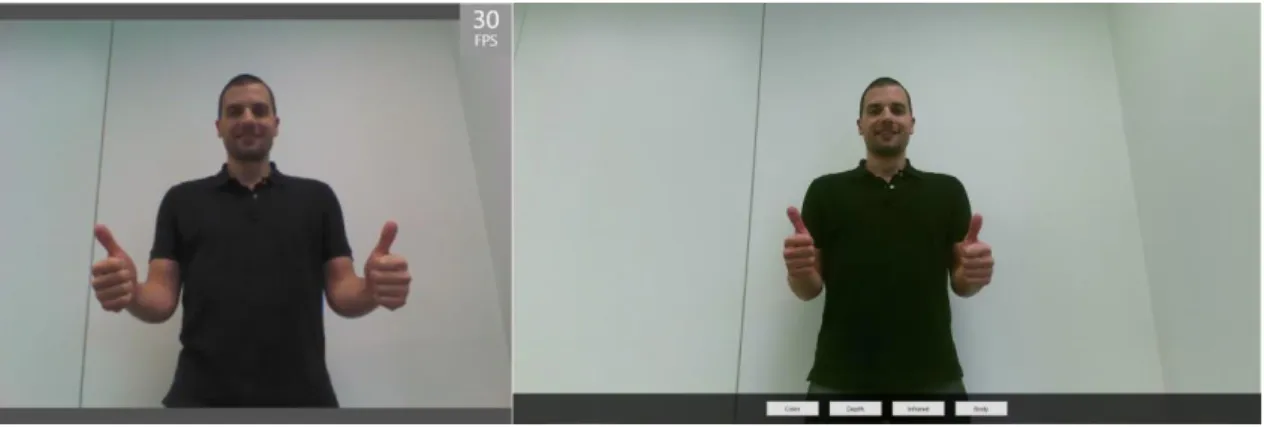 Figure 10 - RGB images from the first version of Kinect (left) and the Kinect One (right) 