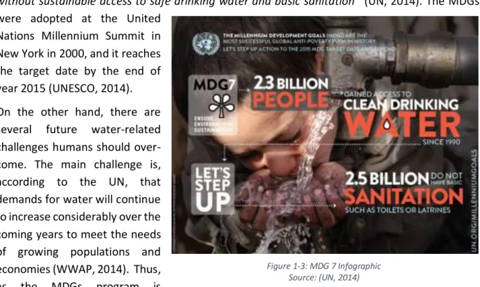 Figure 1-3: MDG 7 Infographic  Source: (UN, 2014) 