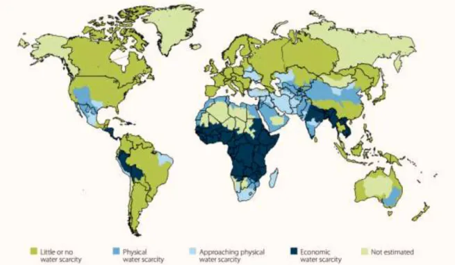 Figure 1-2: Global Physical and Economic Surface Water Scarcity  Source: (WWAP, 2014) 