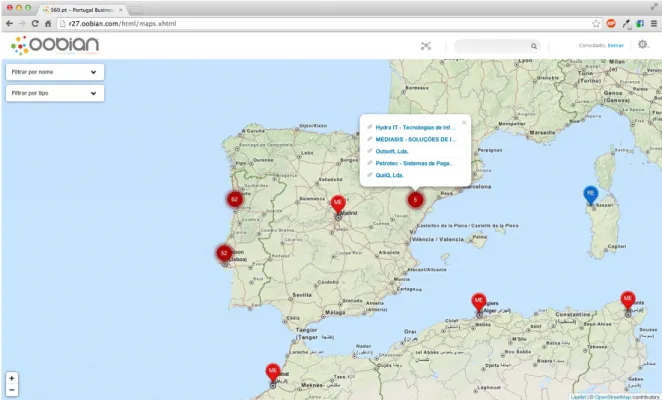 Figure 12.: Oobian HTML client - Maps mode