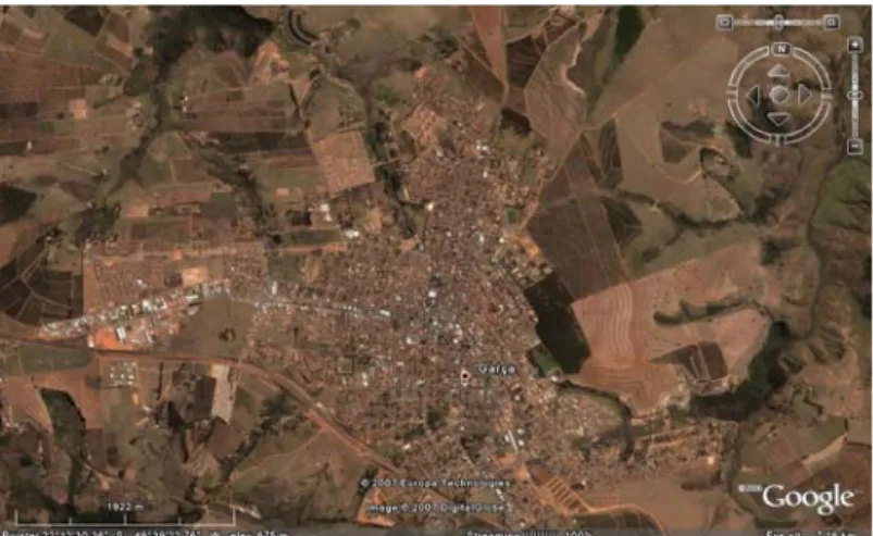 Figura 1 – Imagem de satélite do município de Garça, situado no oeste do estado de São Paulo