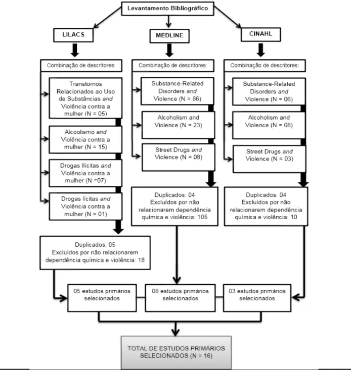 Figure 1:  Selection process of studies by the databases. Picos - PI 2014. 