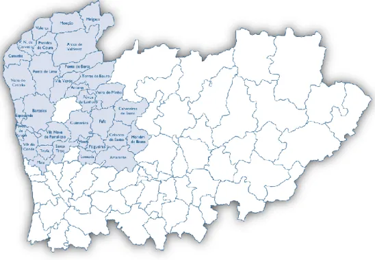 Figura 1:Mapa das Águas do Noroeste. 